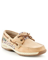 Eastland Solstice Boat Shoes Leopard Tan Leather