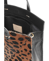 Clare Vivier Clare V Simple Mini Leopard Print Calf Hair And Textured Leather Shoulder Bag Leopard Print