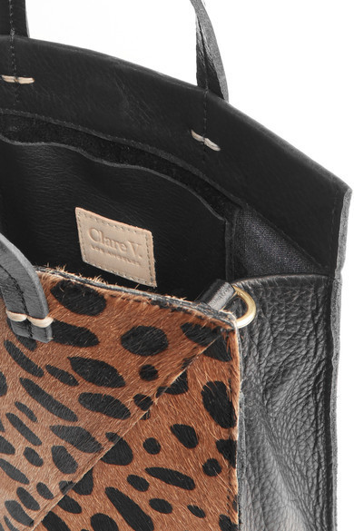Clare V. Midi Sac Leopard Print Leather Crossbody Bag In Mini Cat At  Nordstrom Rack