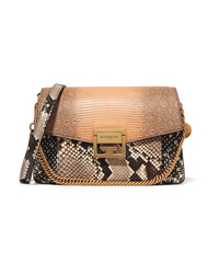 Givenchy Gv3 Small Med Python Elaphe And Lizard Shoulder Bag