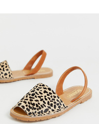 SOLILLAS Leopard Print Leather Orcan Sandals