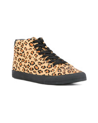 Hysteric Glamour Leopard Print Hi Top Sneakers