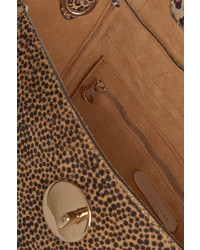 Leopard Print Genuine Calf Hair Tote - Brown In Cognac Pablo Cat Hair