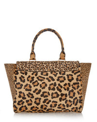 Prism Large Animal-Print Calf Hair and Leather Satchel