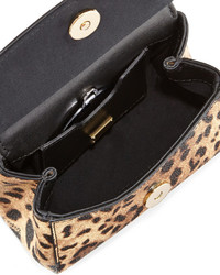 Dolce & Gabbana Miss Sicily Mini Leopard Print Crossbody Bag Nudeblack