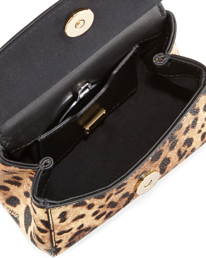 DOLCE & GABBANA LEOPARD LEATHER SMALL SICILY BAG