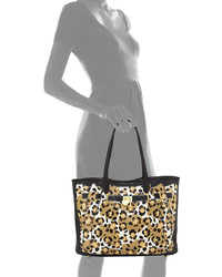 Betsey Johnson Leopard Print Illusion Tote Bag Black