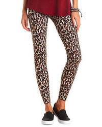 Charlotte Russe Cotton Leopard Printed Leggings