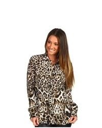Just Cavalli Leopard Print Blouse Long Sleeve Button Up