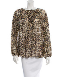 L'Agence Long Sleeve Printed Blouse