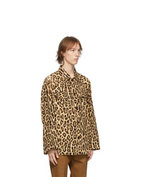 Wacko Maria Beige Leopard Army Shirt