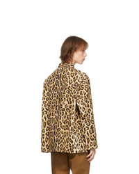 Wacko Maria Beige Leopard Army Shirt