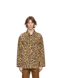 Wacko Maria Beige Leopard Army Shirt