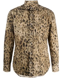 Tom Ford Leopard Print Cotton Shirt