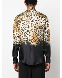 Roberto Cavalli Leopard Print Long Sleeved Shirt