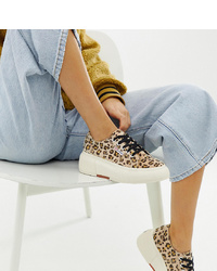 Superga 2287 Leopard Faux Pony Wedge Trainers