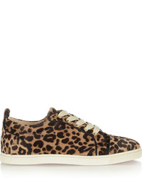Christian Louboutin Gondoliere Leopard Print Calf Hair Sneakers Leopard Print