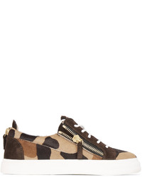 Giuseppe Zanotti Leopard Print Calf Hair And Suede Sneakers