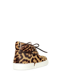 Leopard Printed Ponyskin Sneakers