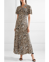 Temperley London Wild Cat Cutout Leopard Print Jersey Maxi Dress