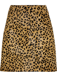 MCQ Alexander Ueen Leopard Print Calf Hair Mini Skirt