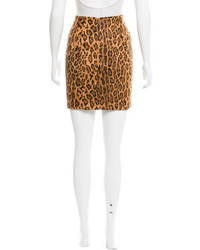 Moschino Jeans Leopard Printed Skirt