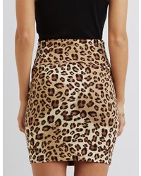Charlotte Russe Leopard Bodycon Mini Skirt