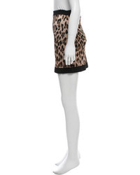 Balmain Leopard Patterned Mini Skirt