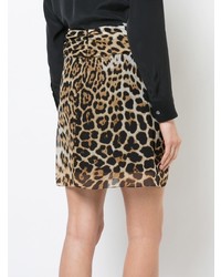 Saint Laurent Leopard Print Mini Skirt
