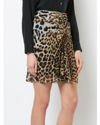 Saint Laurent Leopard Print Mini Skirt