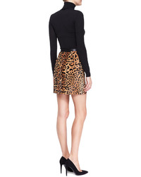 Ralph Lauren Black Label Lindell Leopard Print Miniskirt