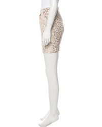 Raquel Allegra Linen Leopard Patterned Skirt