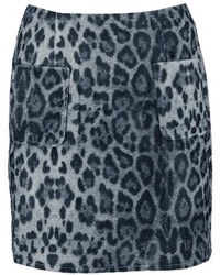 Boohoo Mischa Textured Woven Leopard A Line Mini Skirt