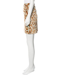 Christian Dior Silk Leopard Print Skirt