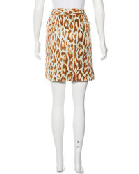 Christian Dior Silk Leopard Print Skirt
