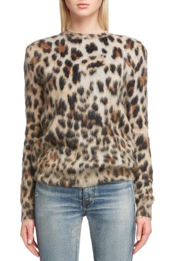 Saint Laurent Leopard Pattern Mohair Sweater, $1,290 | Nordstrom