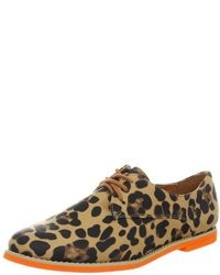 Tan Leopard Oxford Shoes