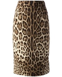 Tan Leopard Pencil Skirt