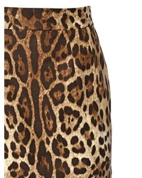 Dolce & Gabbana Cotton Light Drill Leopard Skirt