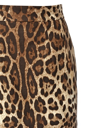 Dolce & Gabbana Cotton Light Drill Leopard Skirt, $795 | LUISAVIAROMA ...