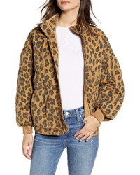 Tan Leopard Puffer Jacket