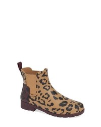 Hunter Original Leopard Print Refined Chelsea Rain Boot