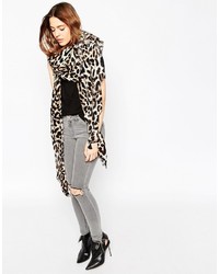 Asos Collection Oversized Lightweight Scarf In Leopard Print