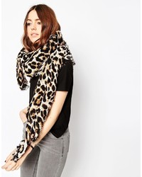 Asos Collection Oversized Lightweight Scarf In Leopard Print