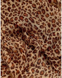 Reclaimed Vintage Inspired Leopard Print Crinkle Scarf