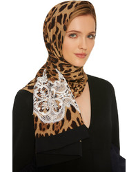 Dolce & Gabbana Leopard Print Silk Headscarf