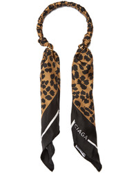 Balenciaga Leopard Print Silk Twill Scarf Necklace