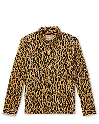 Wacko Maria Leopard Print Cotton Velour Jacket