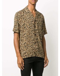 Saint Laurent Abstract Leopard Print Shirt