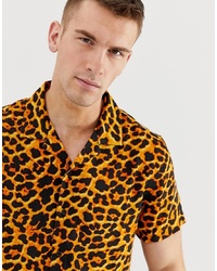 Brave Soul Animal Shirt With Revere Collar